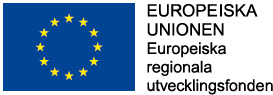 EU-flagga. Projekt delfinansierat av Europeiska utveckliningsfonden