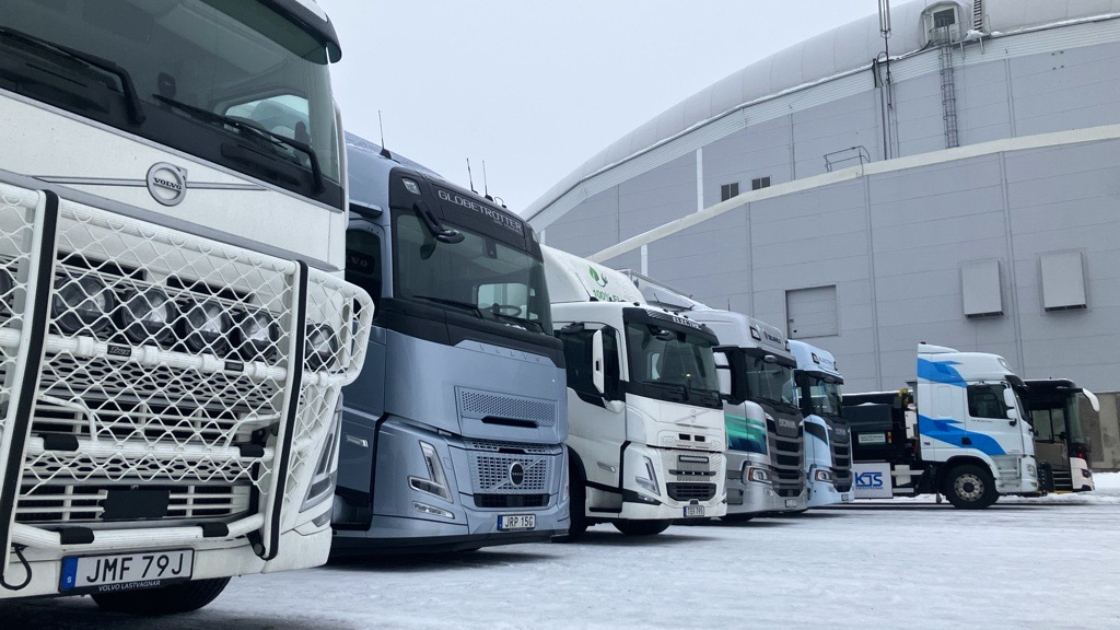 Lastbilar på förnybart bränsle under The Roadshow Winter Edition 2025.