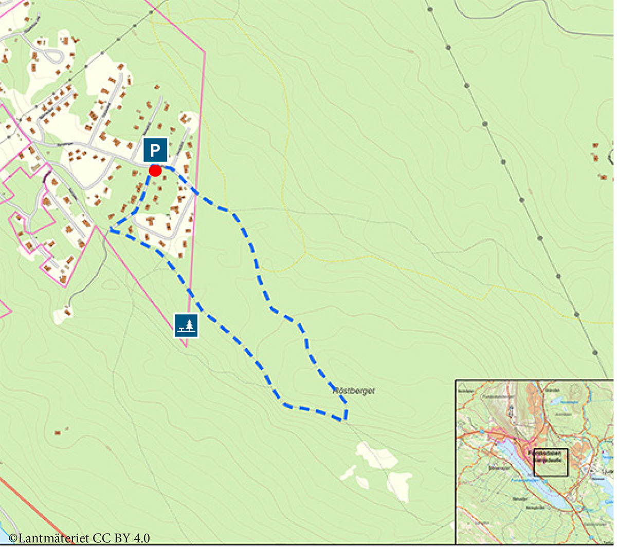 Karta över Röstberget