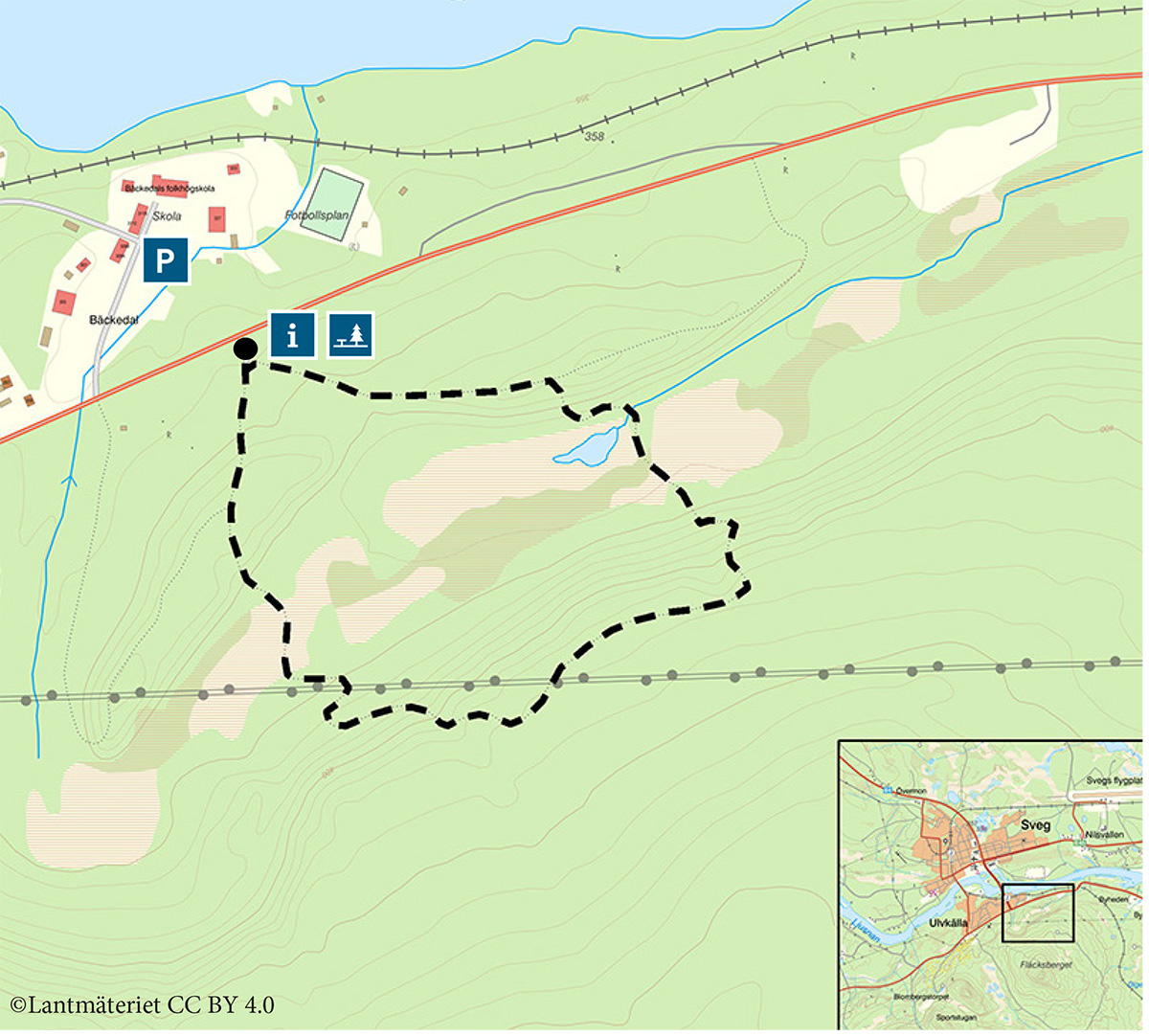 Karta över leden Björntrampet utanför Sveg.