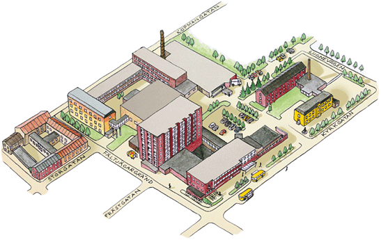 Illustration över Östersunds sjukhus