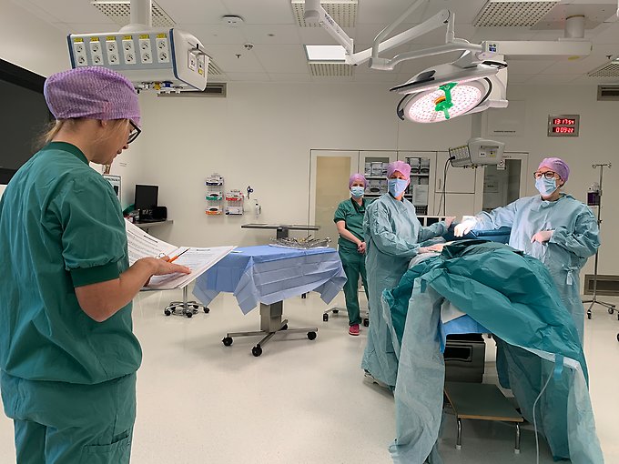 Bild från övning av en organdonation, oktober 2024.